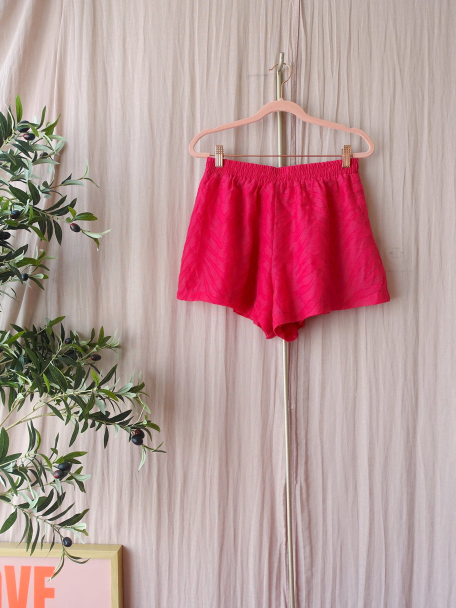 Loavies structured flowy shorts french fuchsia