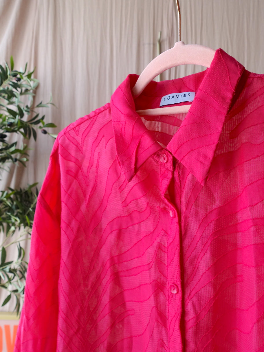 Loavies structured summer shirt french fuchsia