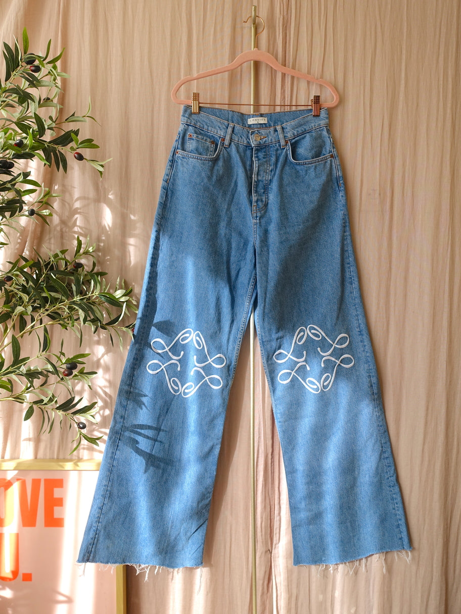 Loavies 'your every wish' wide leg embroidered jeans