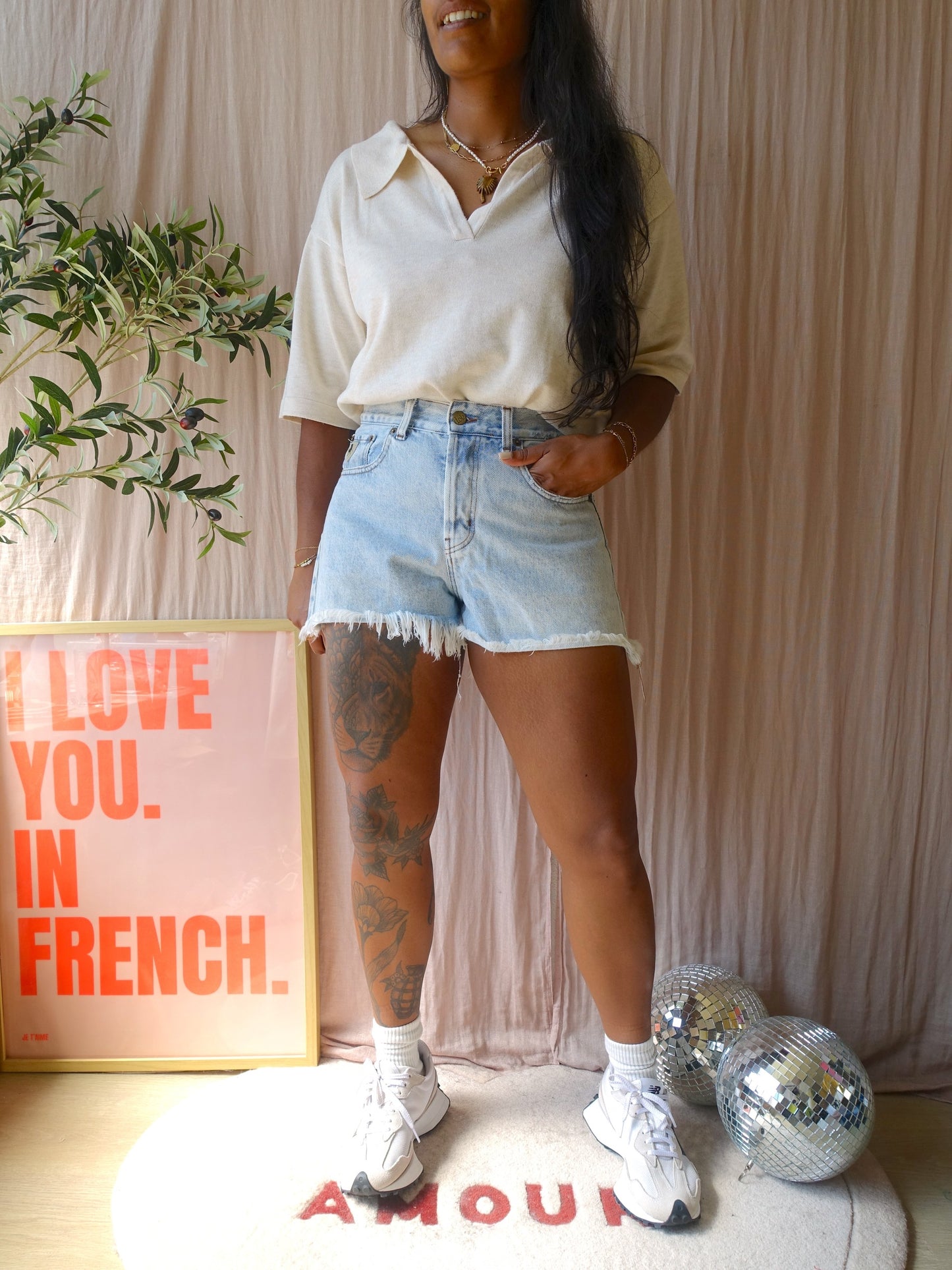 Nukus ruth oversized knit polo ecru sand