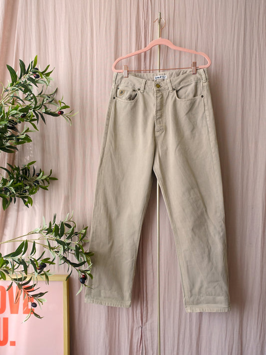 Lois Dana oxford tan omaha worn dad fit jeans
