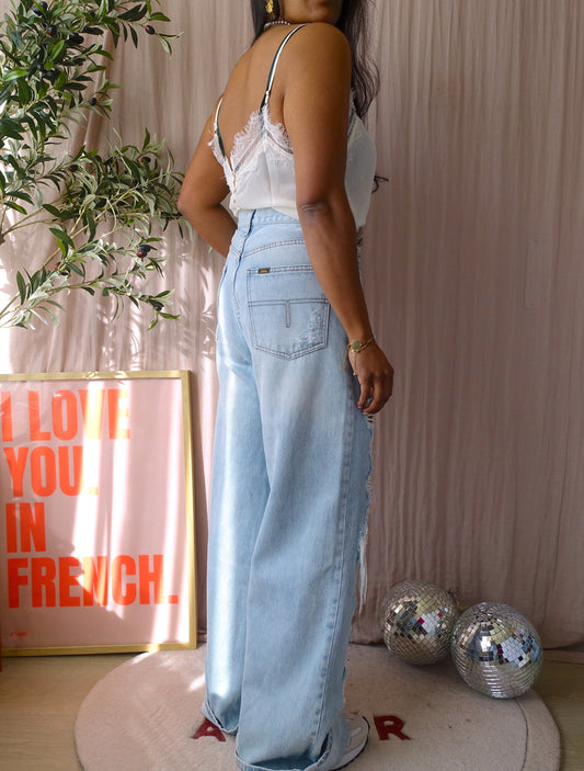 Lois skater loose fit jeans vignon destroy bleach