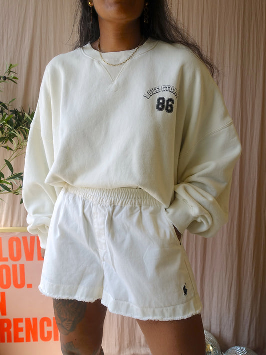 Polo Ralph Lauren cotton frill shorts ecru