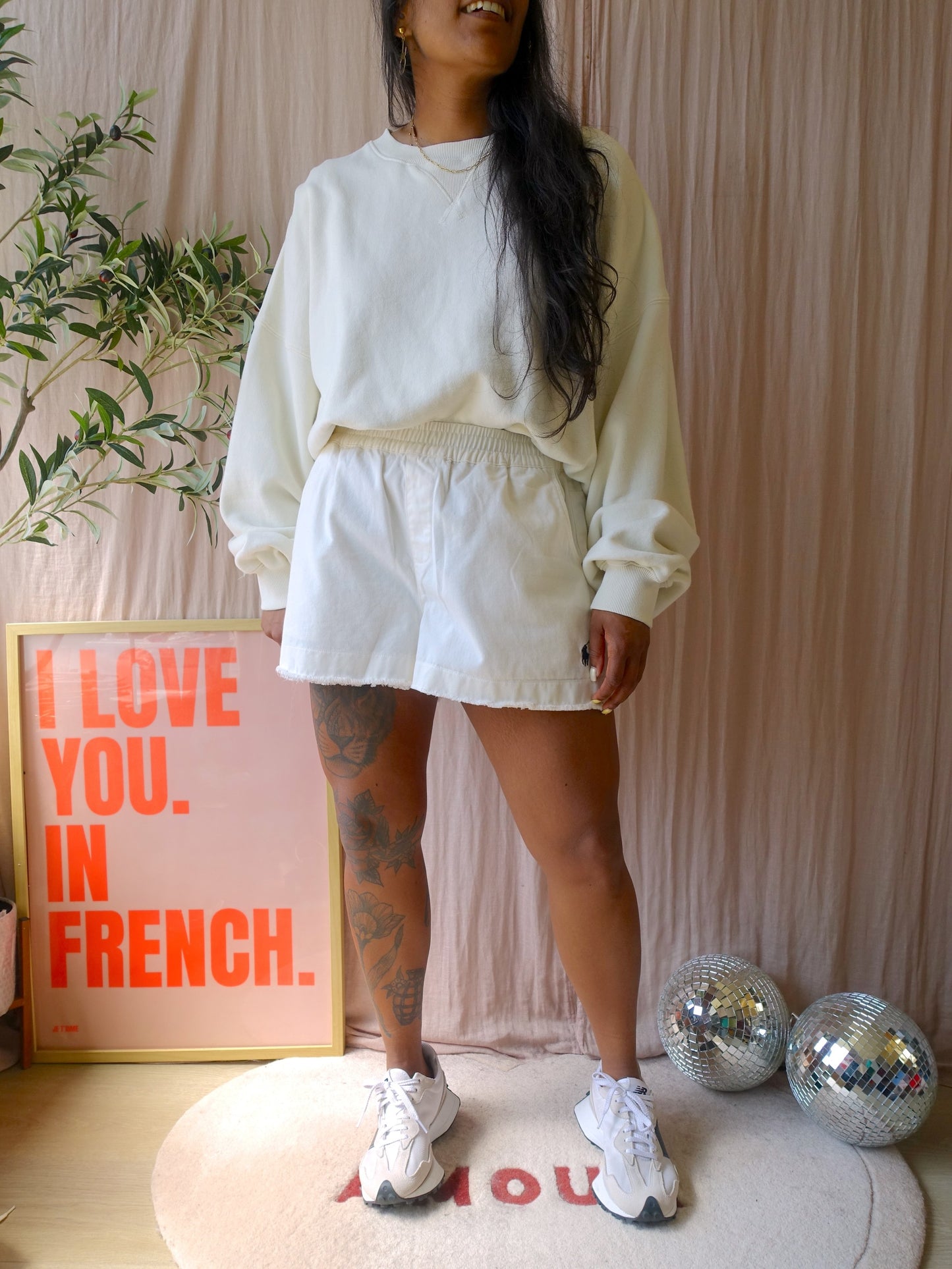 Love Stories sloane oversized cropped sweater ecru