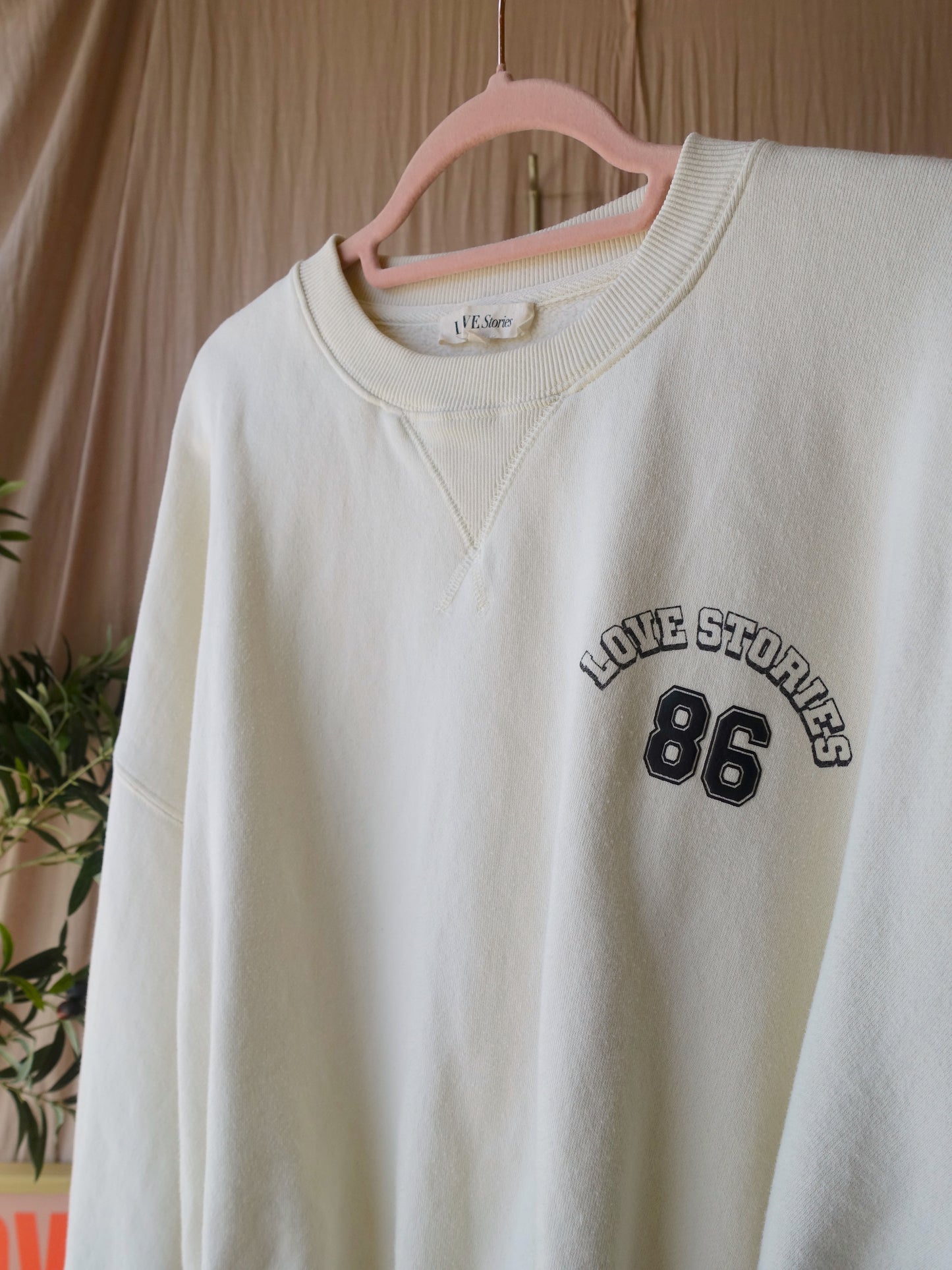 Love Stories sloane oversized cropped sweater ecru