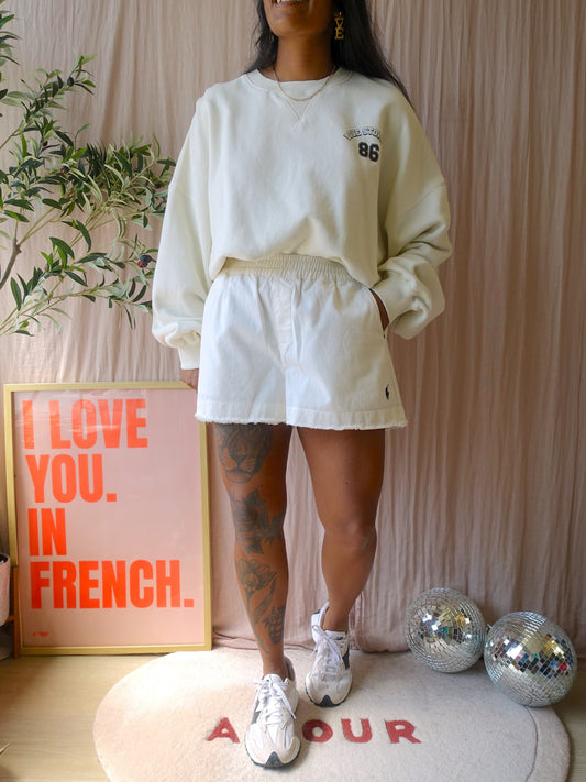 Polo Ralph Lauren cotton frill shorts ecru