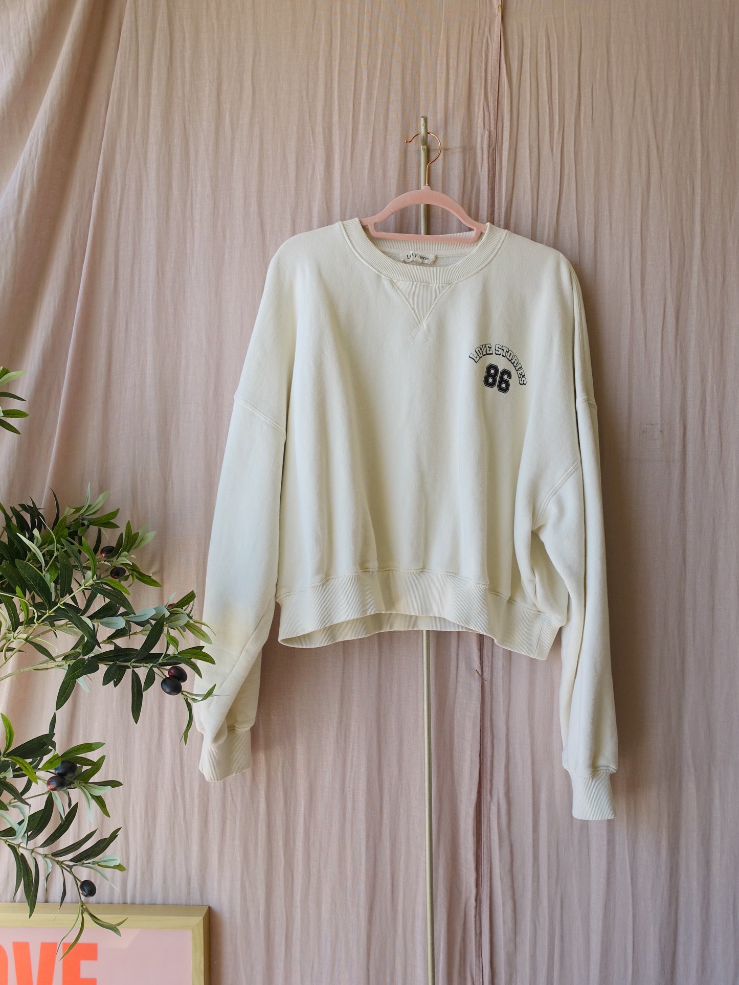Love Stories sloane oversized cropped sweater ecru
