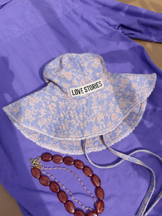Love Stories the floral boho hat pale lilac