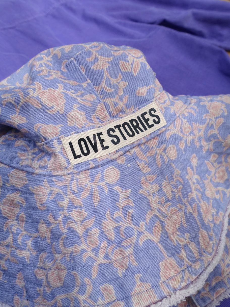 Love Stories the floral boho hat pale lilac