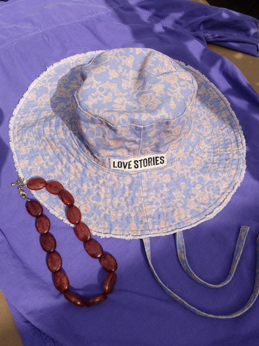 Love Stories the floral boho hat pale lilac