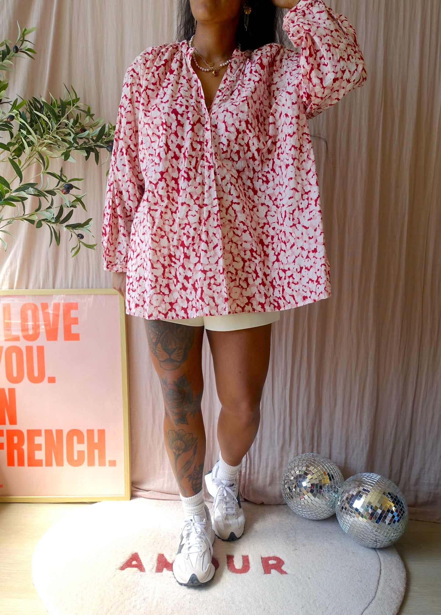 Love Stories loose fit leopard blouse