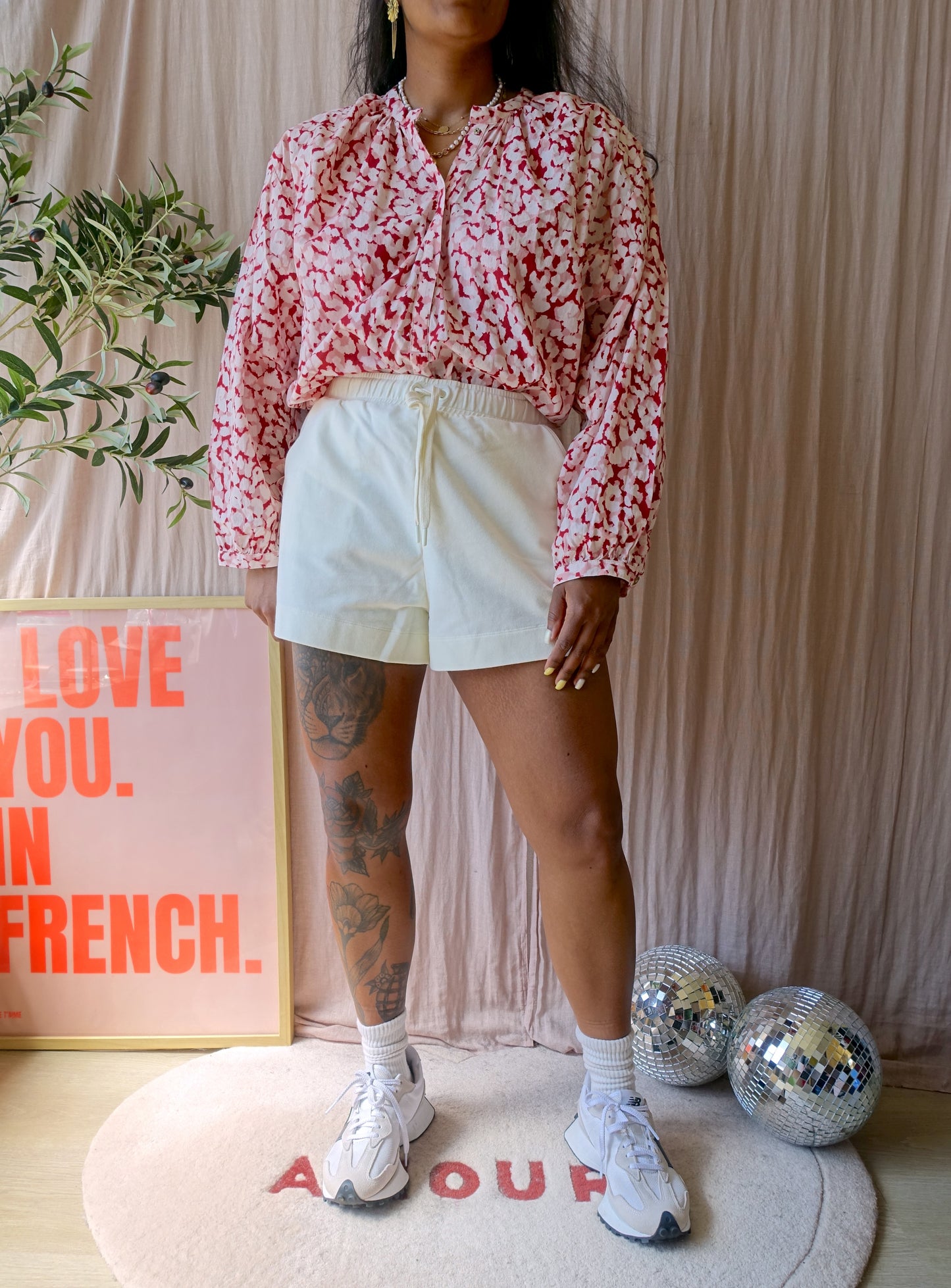 Love Stories loose fit leopard blouse
