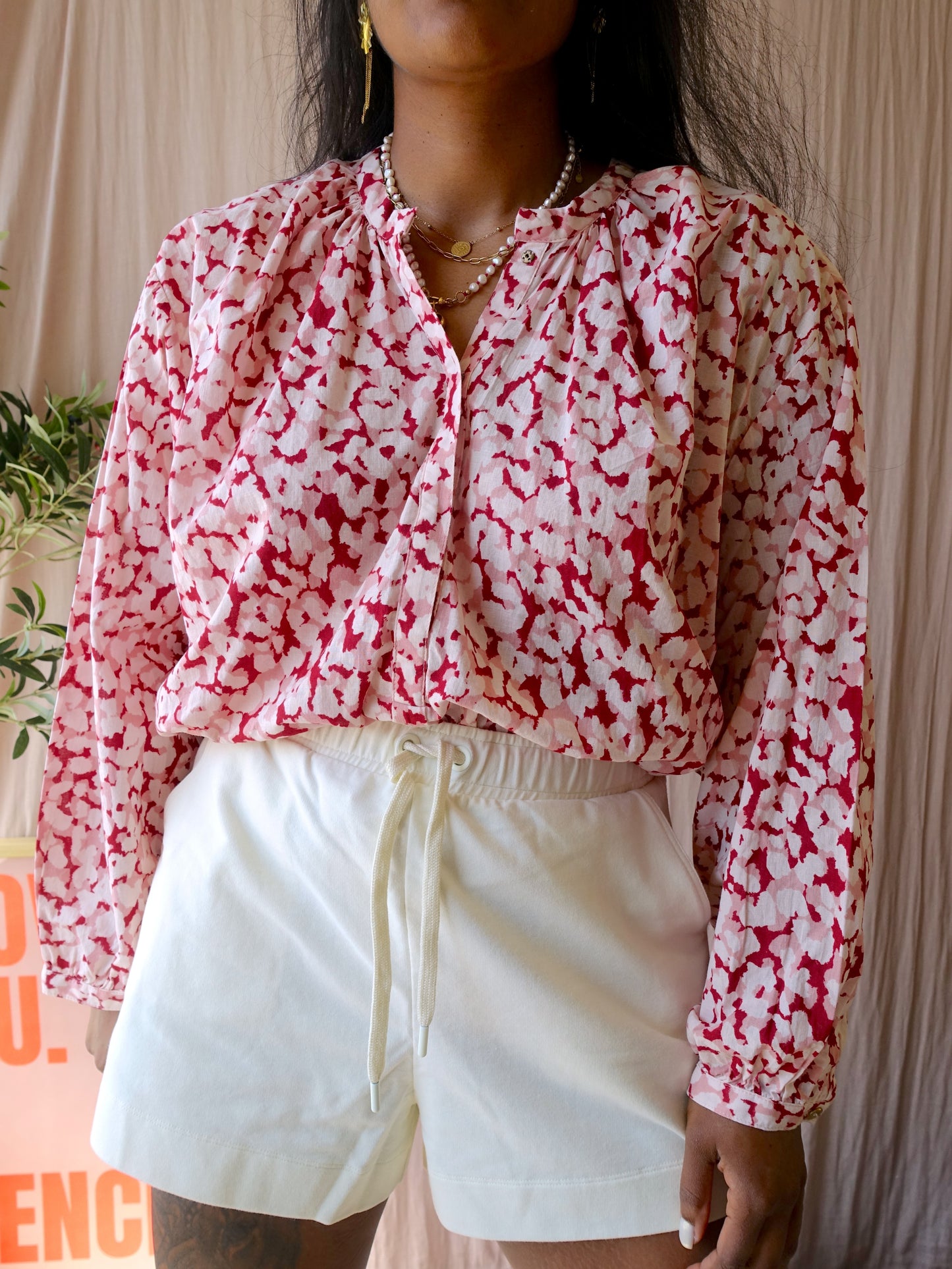 Love Stories loose fit leopard blouse