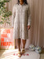 Luisa Cerano broderie anglaise cotton jurk taupe sand