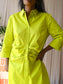 Luisa Cerano premium poplin stretch midi jurk lime