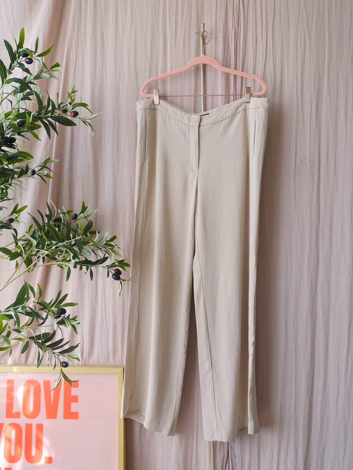 Luisa Cerano viscose wide leg pants ecru
