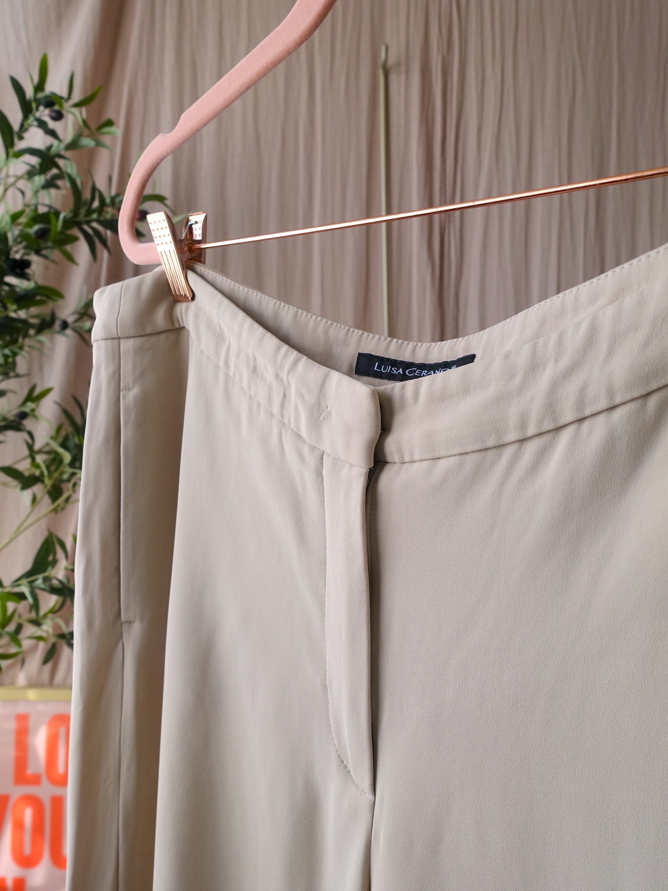 Luisa Cerano viscose wide leg pants ecru