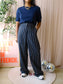 Luisa Cerano pinstripe wide pantalon midnight blue