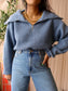 MSCH gitta quarter zip knit denim blue