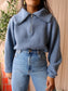 MSCH gitta quarter zip knit denim blue
