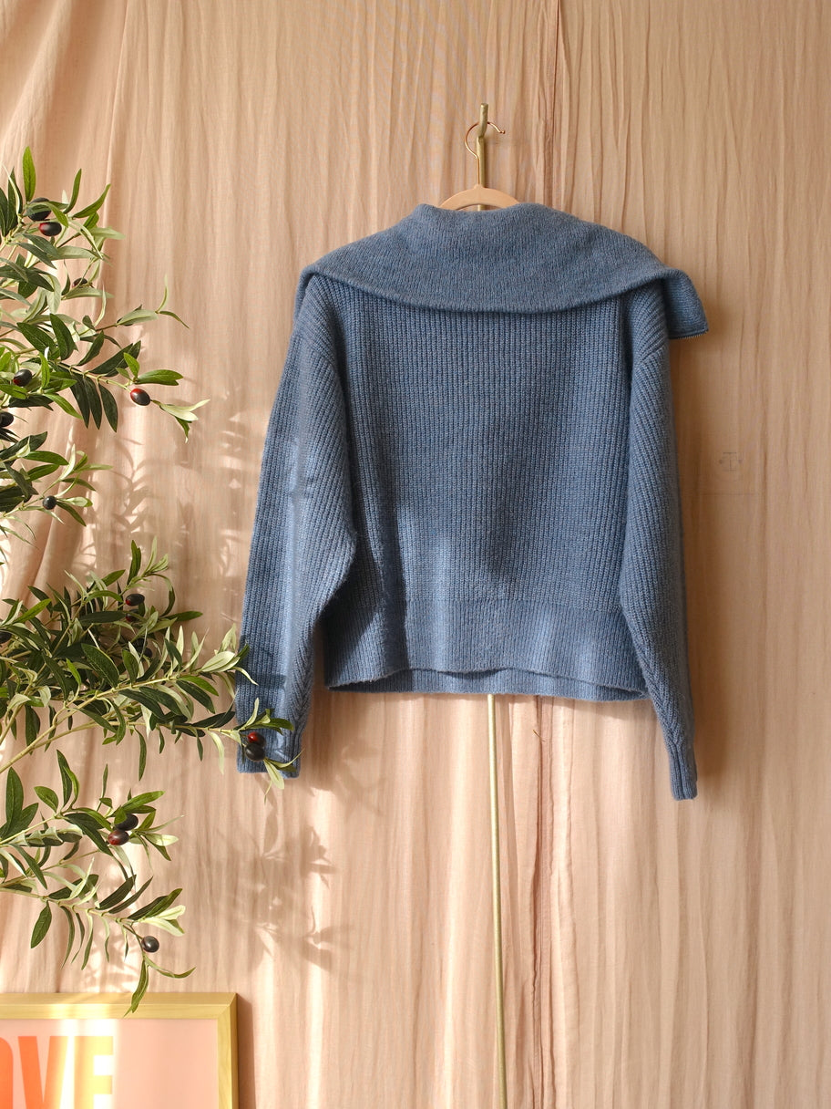 MSCH gitta quarter zip knit denim blue