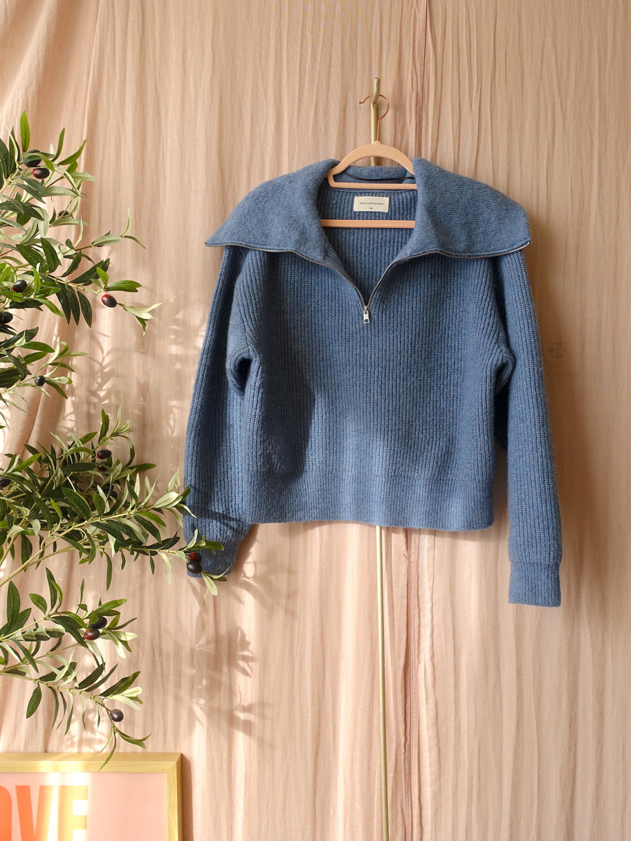 MSCH gitta quarter zip knit denim blue