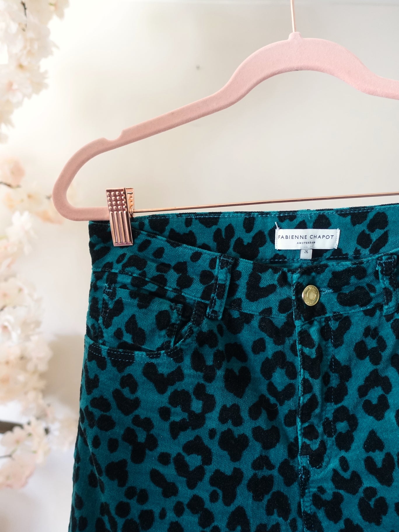Fabienne Chapot sierra penny velvet trouser teal