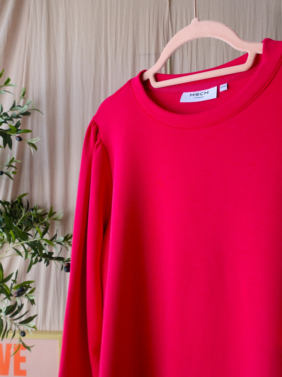 MSCH super soft puff sleeve sweater french fuchsia