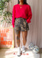 MSCH super soft puff sleeve sweater french fuchsia