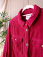 Maison 123 velvet ribcord shacket viva magenta