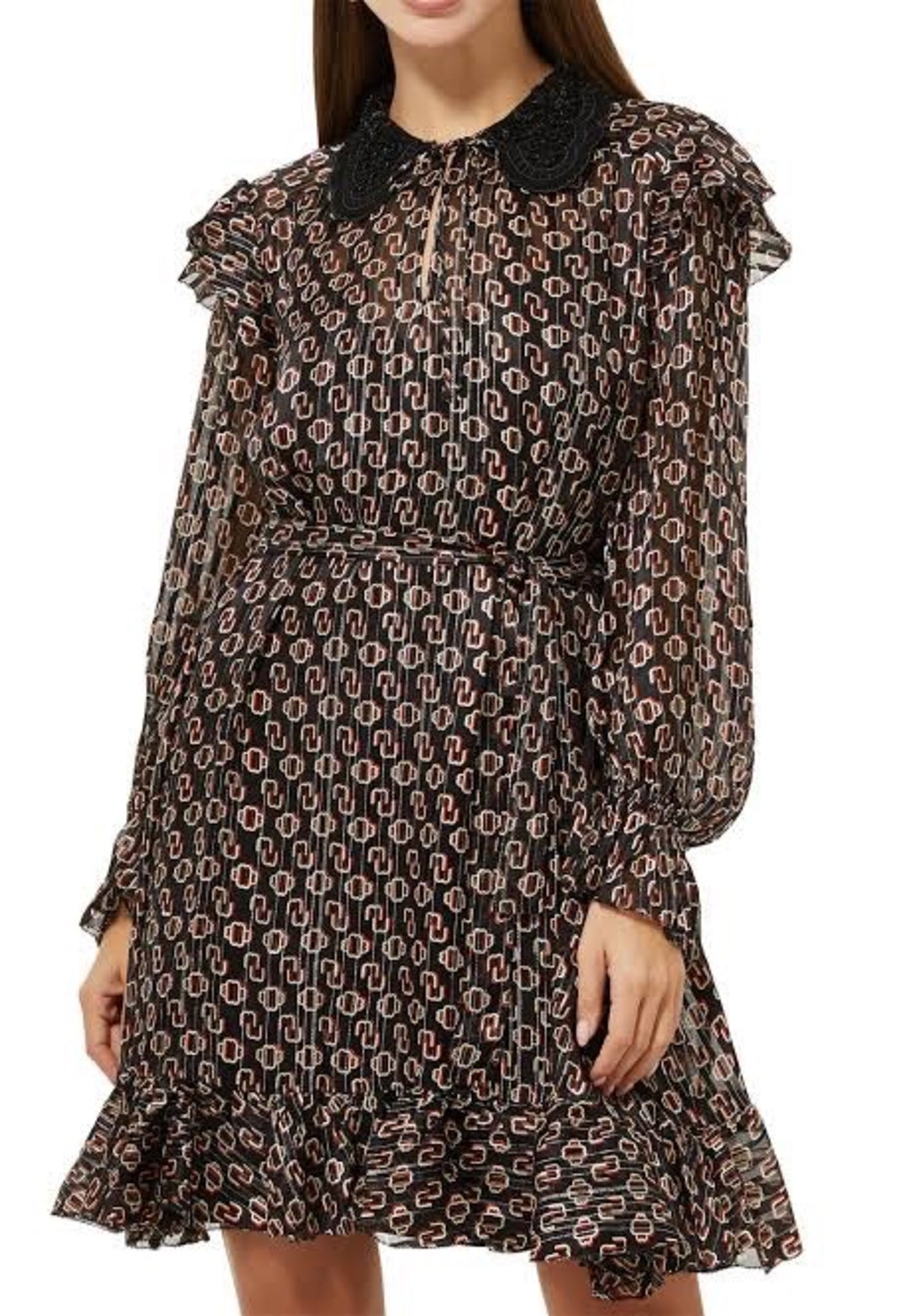 Maje Paris exclusive silk blend rinette jurk