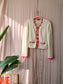 Maje Paris pompom embellished open knit cardigan ecru