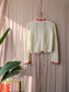 Maje Paris pompom embellished open knit cardigan ecru