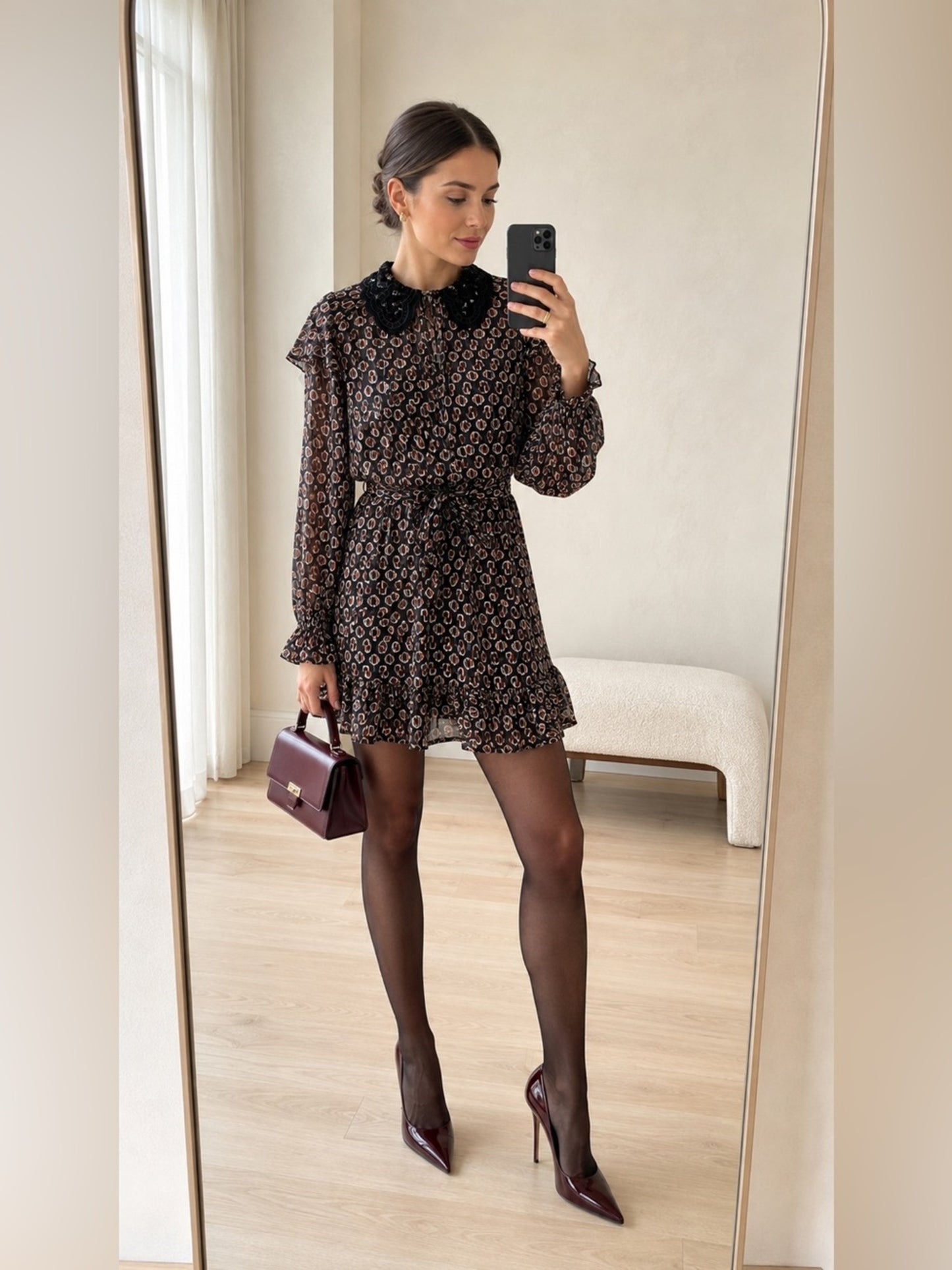 Maje Paris exclusive silk blend rinette jurk