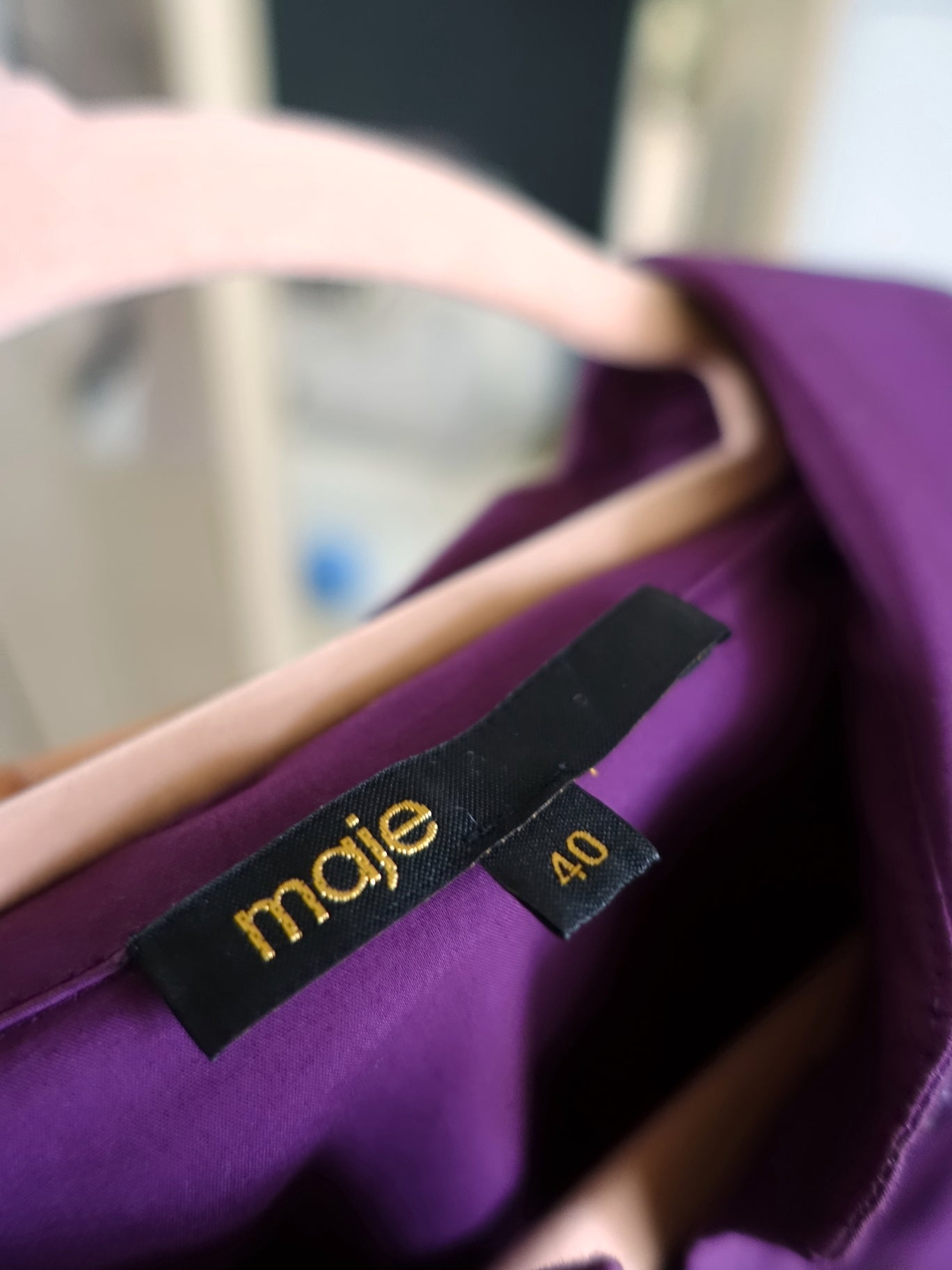 Maje rianor poplin cotton jurk dark purple