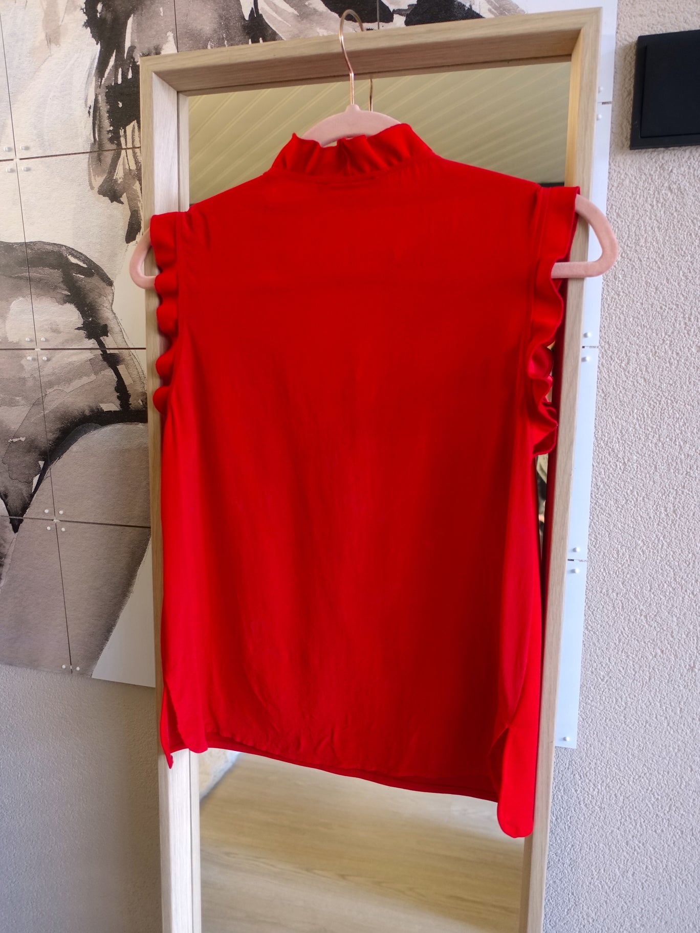 Maje silkblend ruches top scarlet