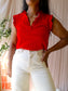 Maje silkblend ruches top scarlet