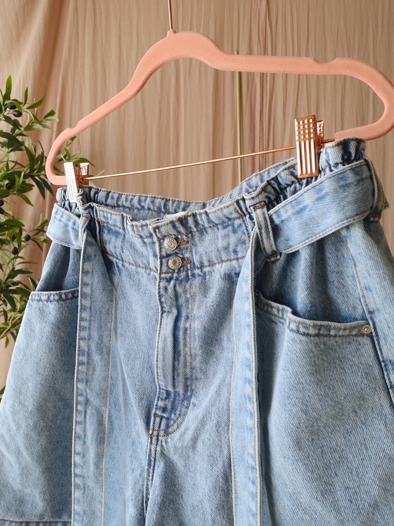 Mango Ares paperbag denim shorts