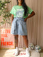 Ganni disco smiley tee pastel green