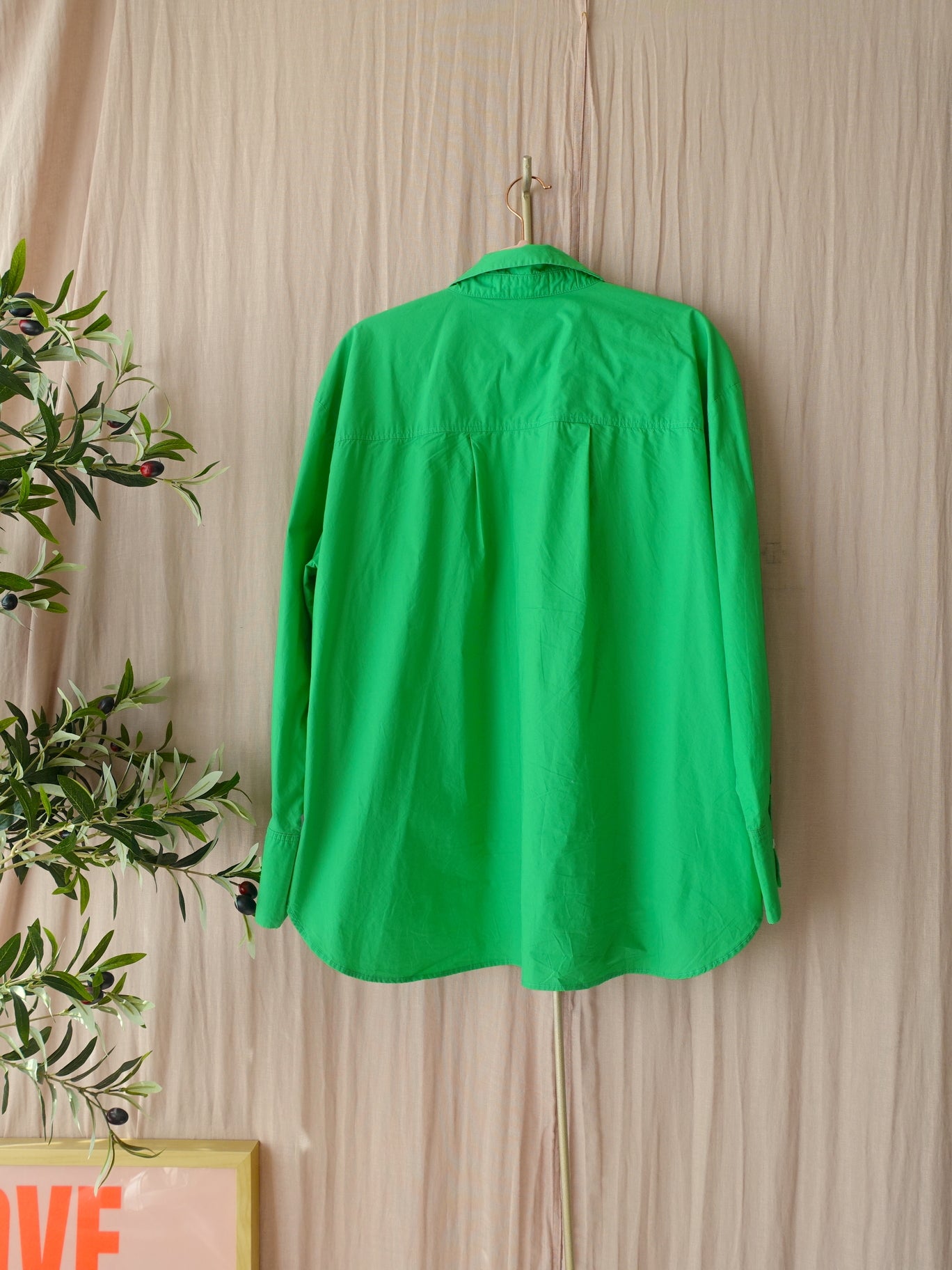 Mango oversized popeline shirt jelly bean
