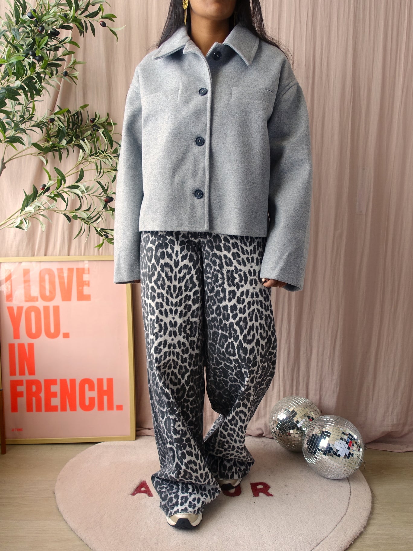 Mango the perfect in-between shacket silver grey