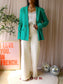 Marc Cain premium linnenmix blazer court green
