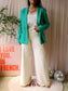 Marc Cain premium linnenmix blazer court green