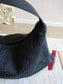 Marc O'Polo raffia tas met lederen details jet black