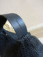 Marc O'Polo raffia tas met lederen details jet black