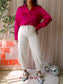 Vintage Marcona 100% silk shirt magenta