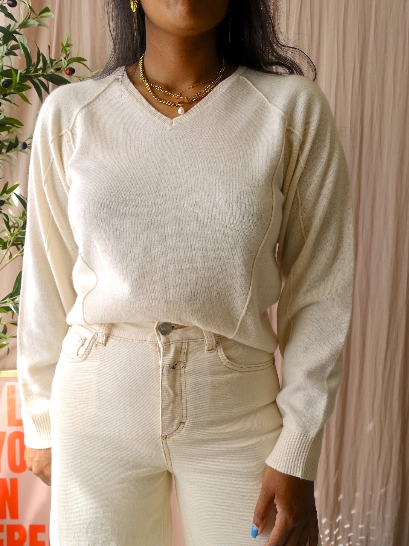 Closed glow-up high waist flared jeans ecru