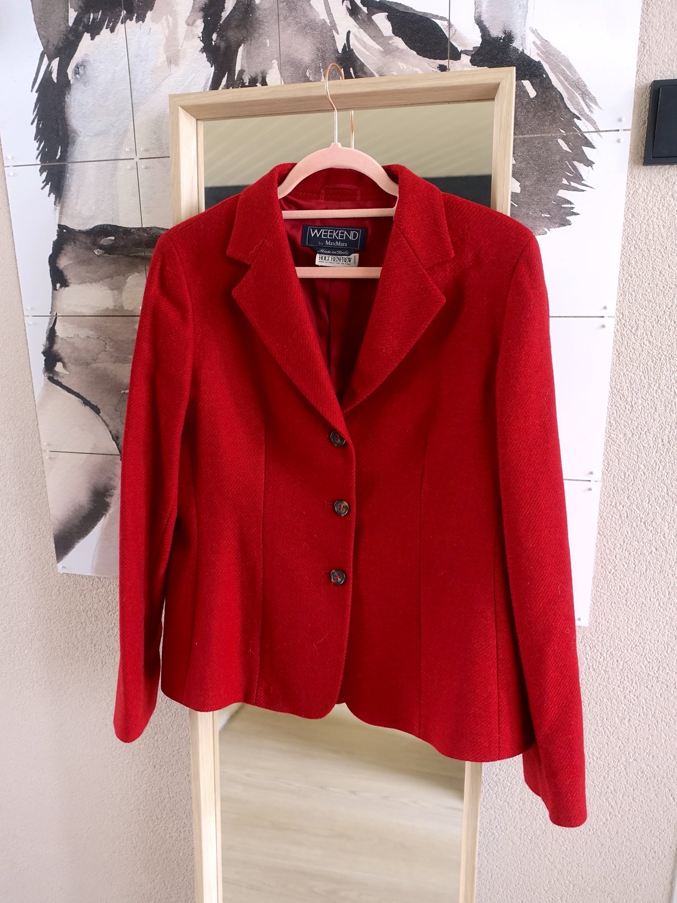 Weekend by Max Mara original vintage virgin wool blazer maroon