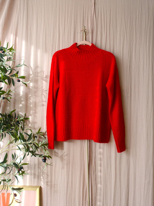 MADELEINE woolmix knit cherry red mêlange