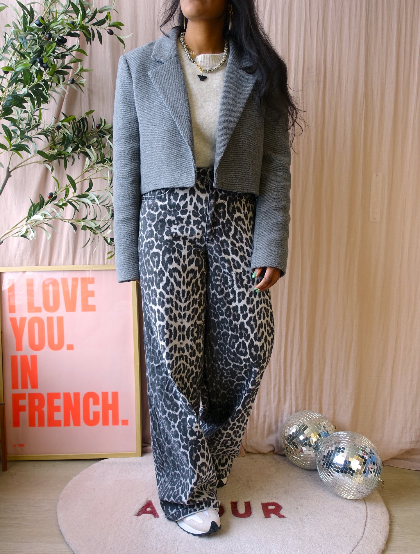 MbyM cropped blazer gira smoke grey